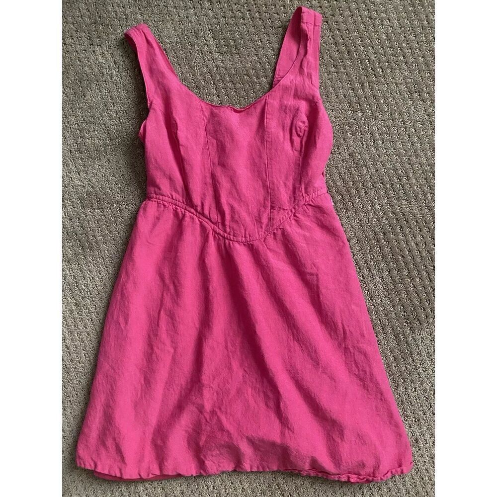 Sincerely Jules Sundress Mini Size XS Pink Dress Flax Blend Skirt Liner
